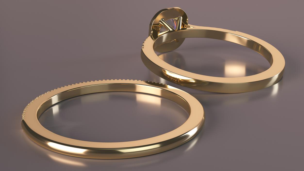 3D Engagement Rings Gold