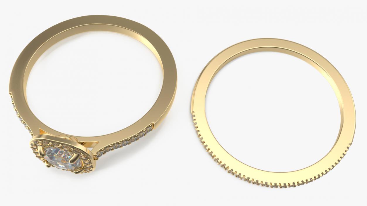 3D Engagement Rings Gold