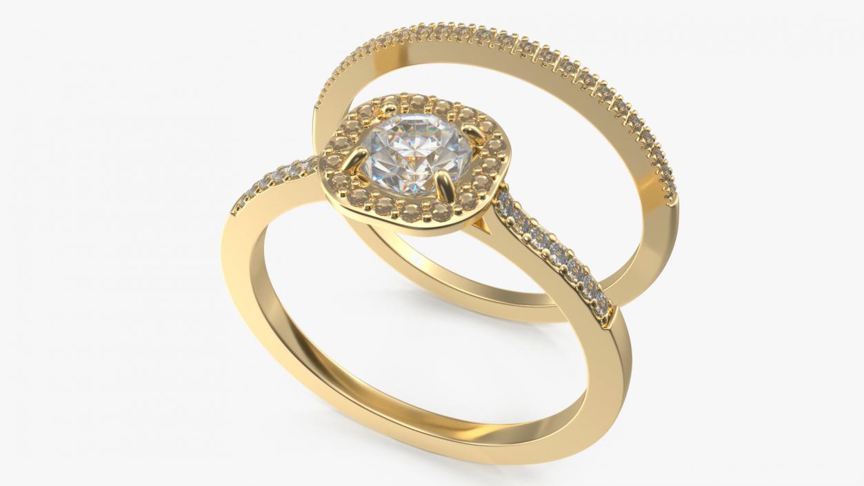 3D Engagement Rings Gold