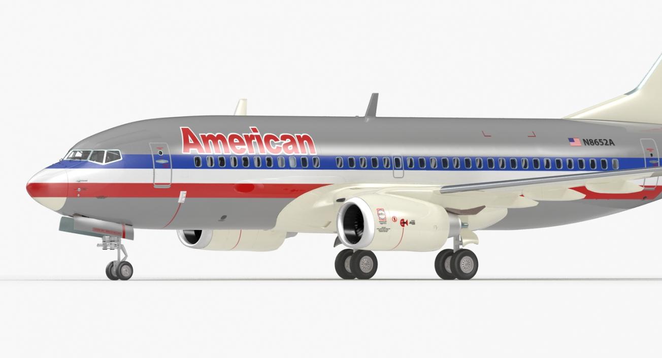 3D Boeing 737-700 with Interior American Airlines Rigged model