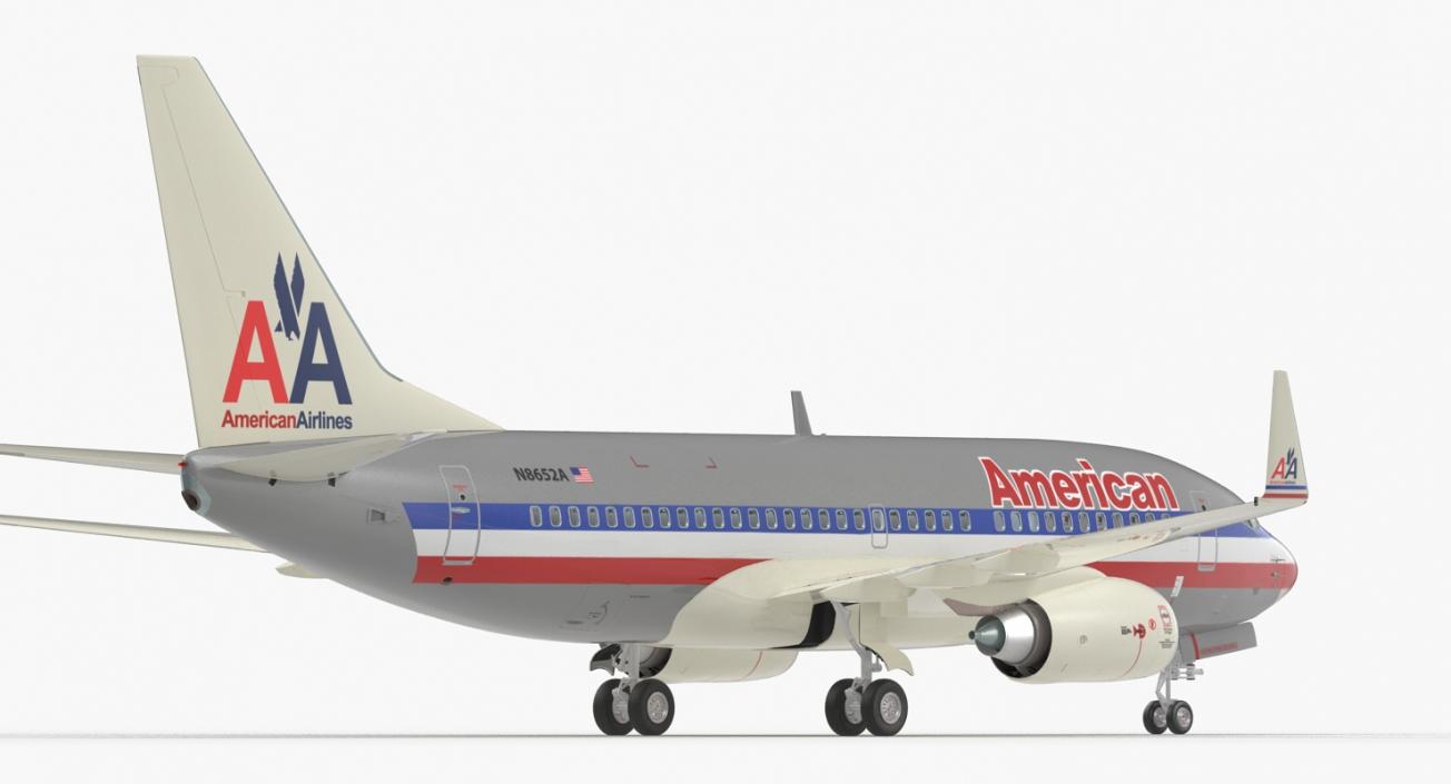 3D Boeing 737-700 with Interior American Airlines Rigged model