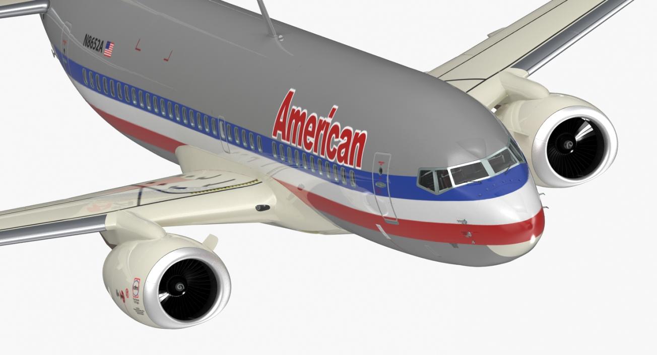 3D Boeing 737-700 with Interior American Airlines Rigged model