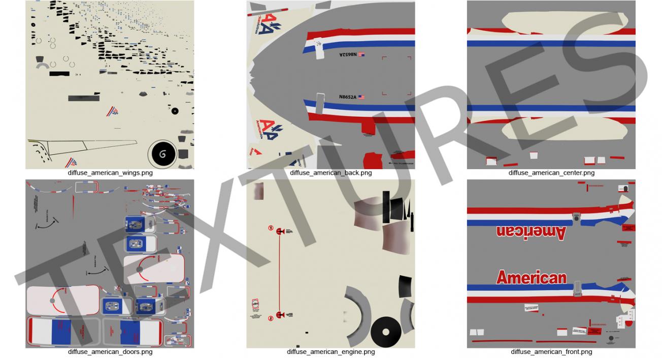 3D Boeing 737-700 with Interior American Airlines Rigged model