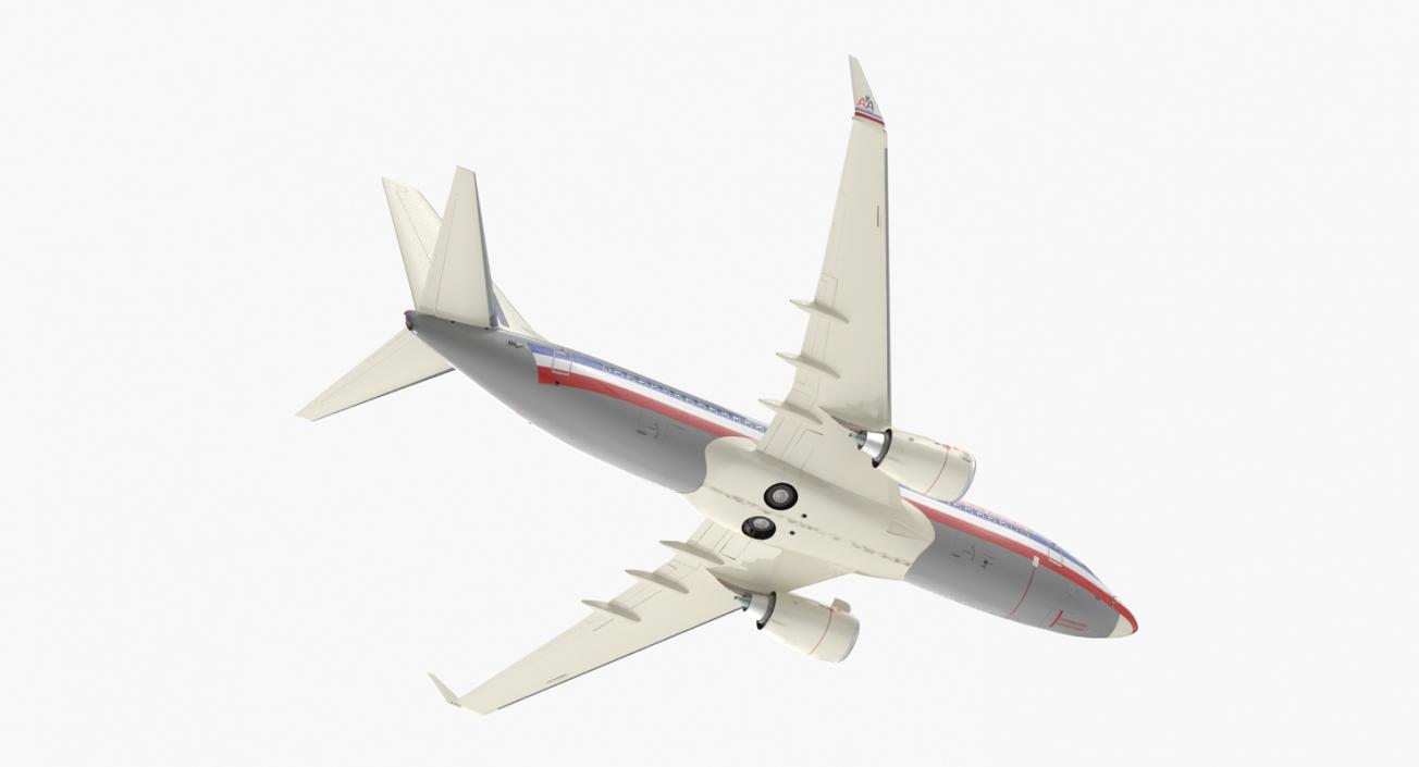 3D Boeing 737-700 with Interior American Airlines Rigged model