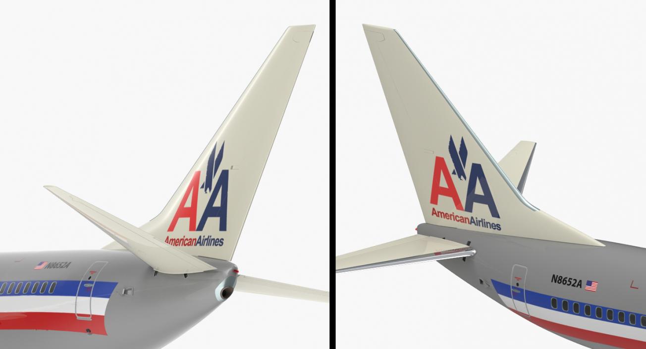 3D Boeing 737-700 with Interior American Airlines Rigged model