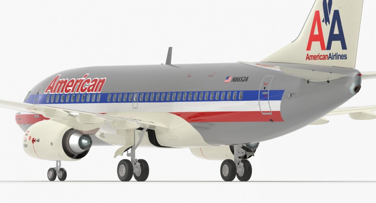 3D Boeing 737-700 with Interior American Airlines Rigged model