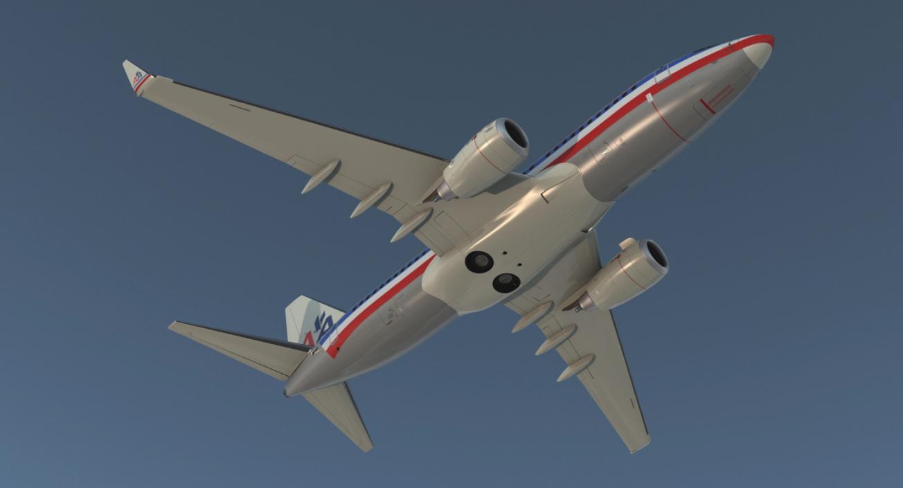 3D Boeing 737-700 with Interior American Airlines Rigged model