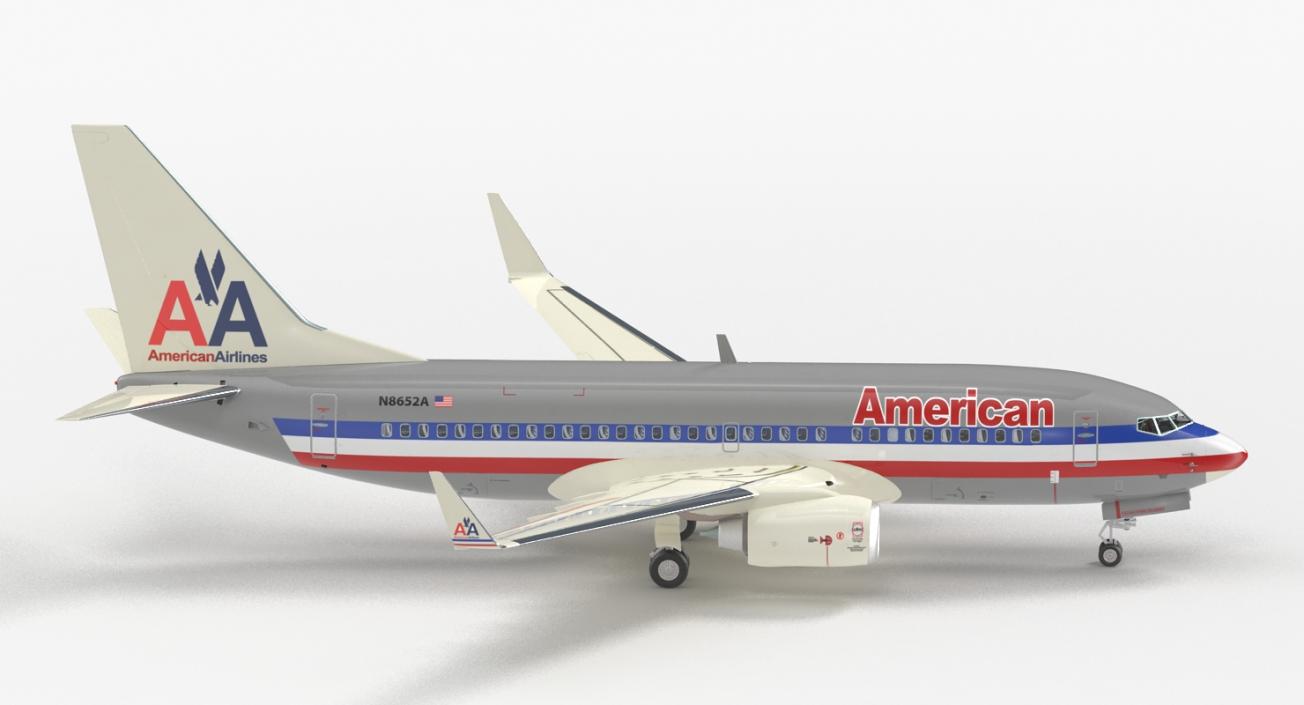 3D Boeing 737-700 with Interior American Airlines Rigged model