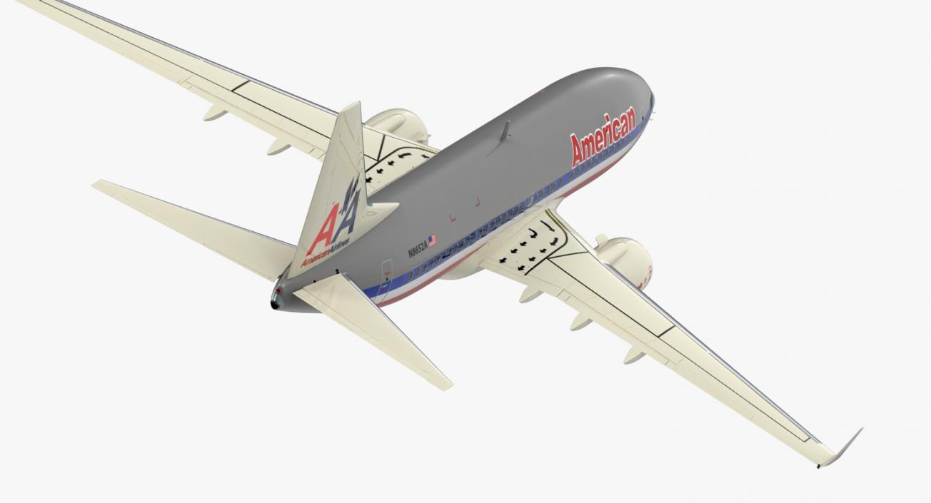 3D Boeing 737-700 with Interior American Airlines Rigged model