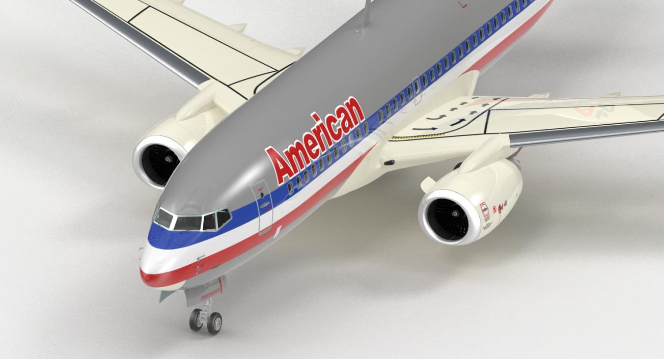 3D Boeing 737-700 with Interior American Airlines Rigged model