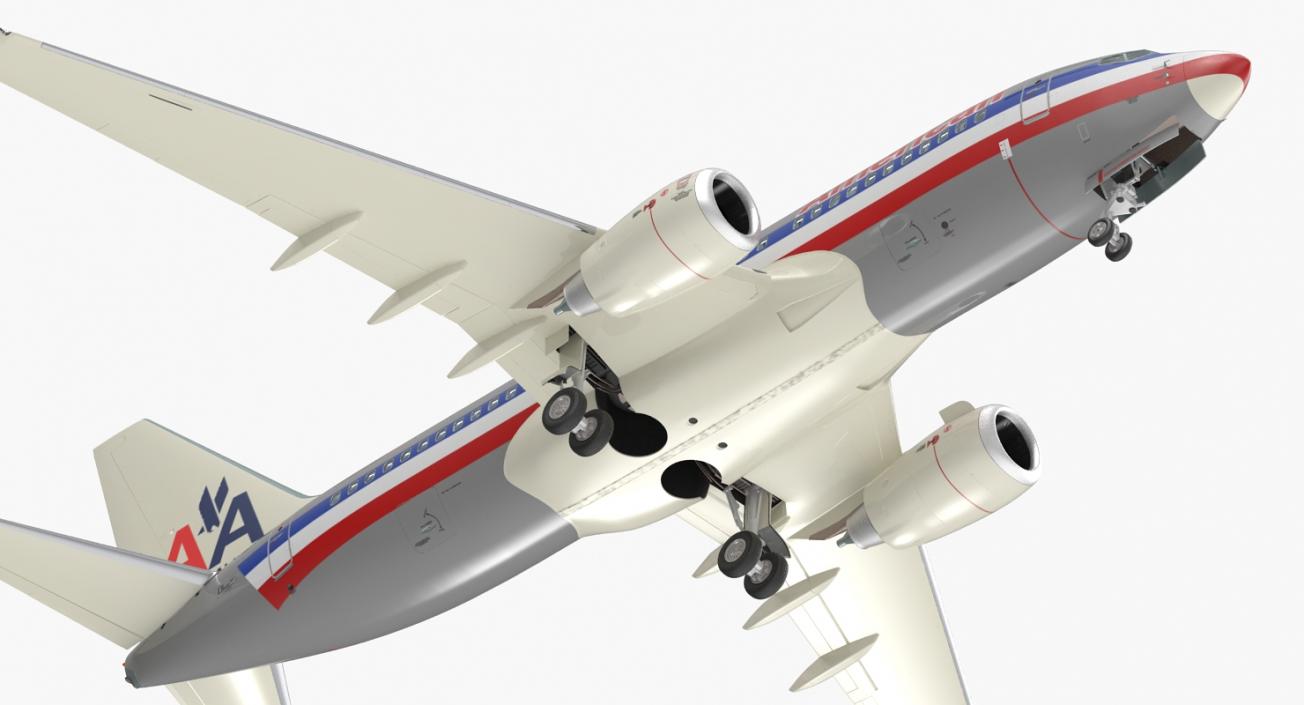 3D Boeing 737-700 with Interior American Airlines Rigged model