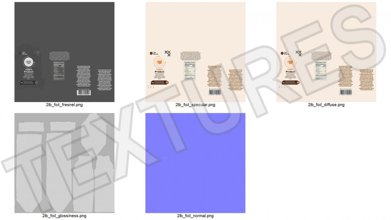 Foil Package 2lb Mockup Beige 3D model