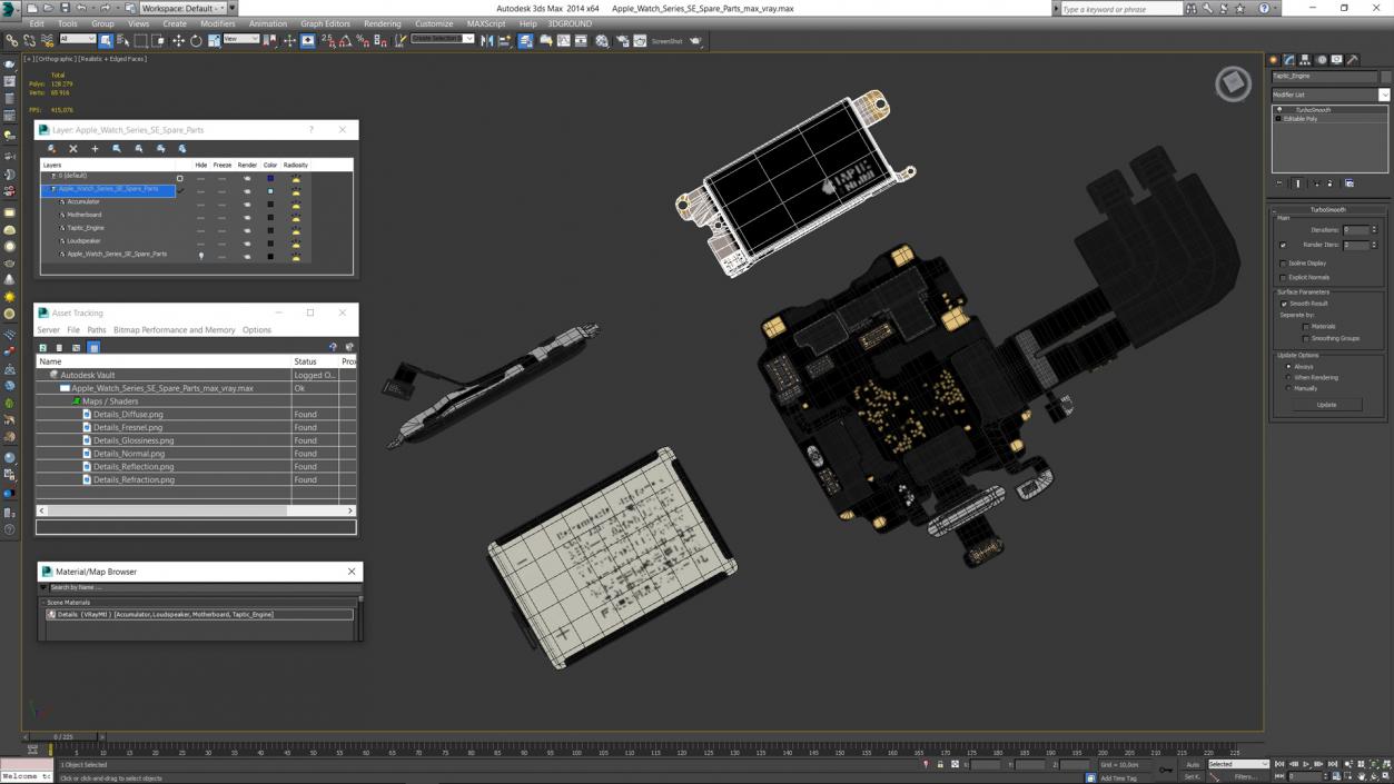 3D model Apple Watch Series SE Spare Parts 2