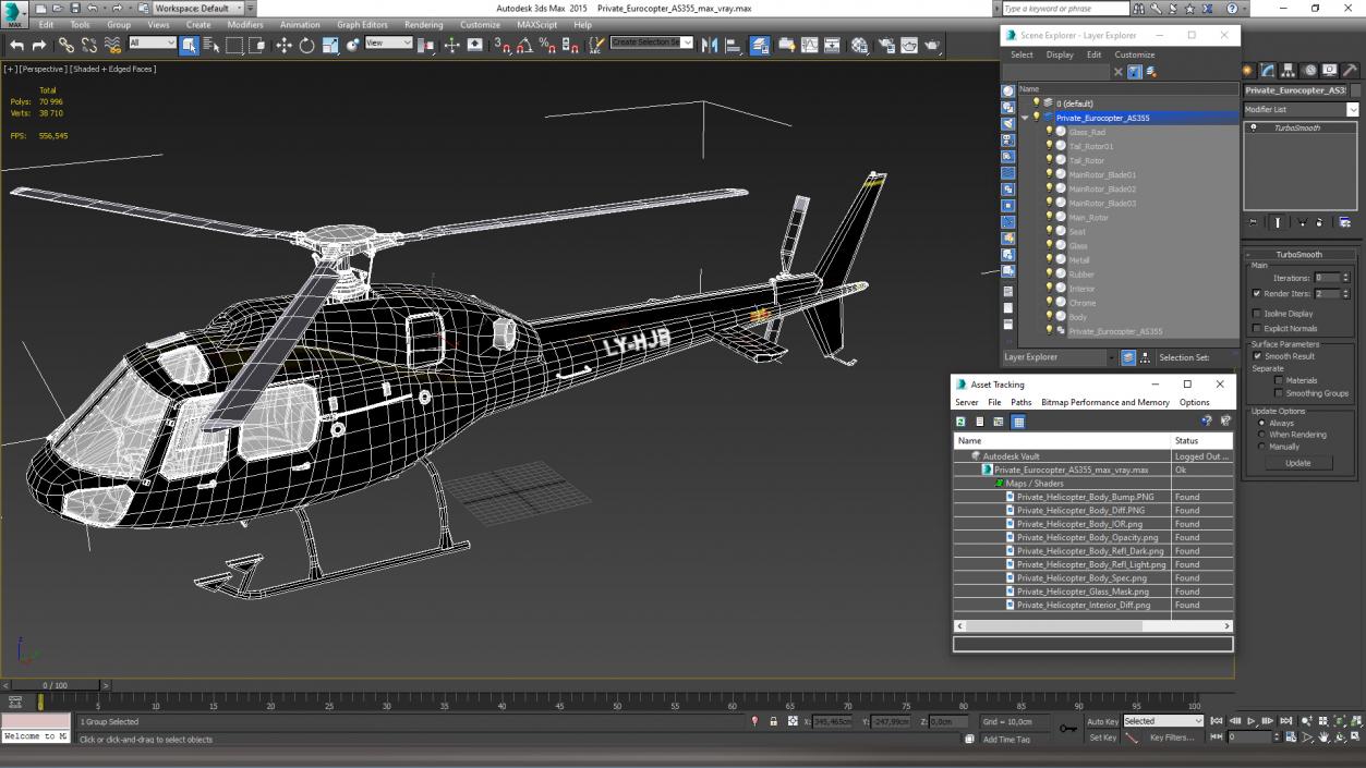 Private Eurocopter AS355 3D model