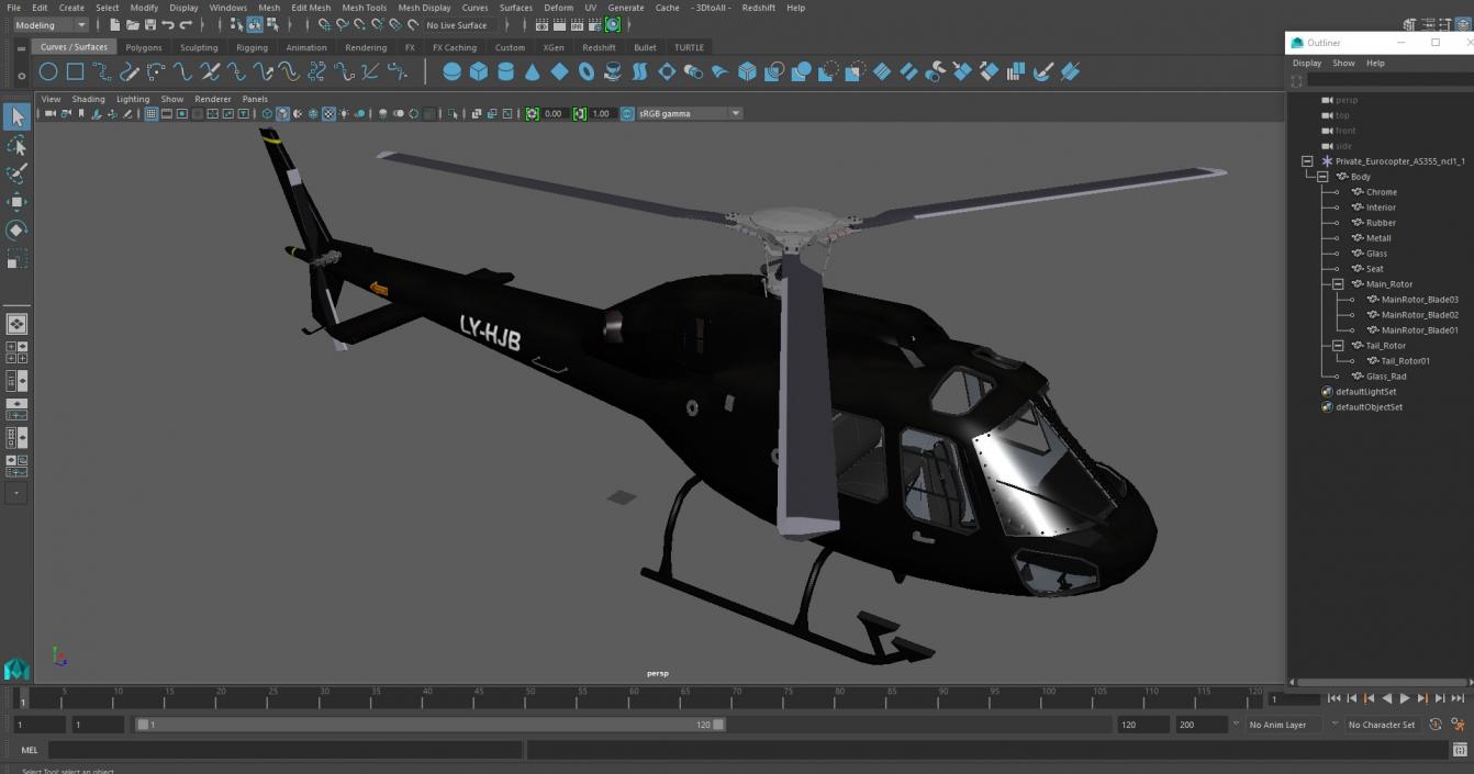 Private Eurocopter AS355 3D model