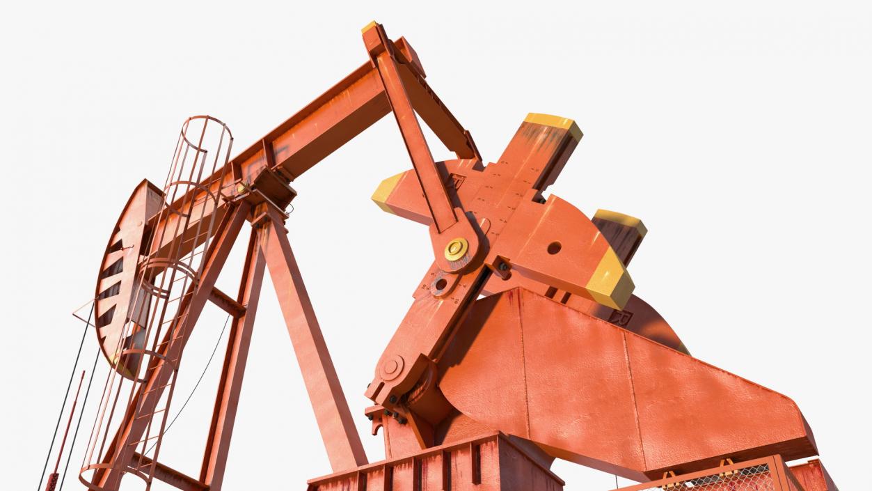 3D model Oil Well Pump Jack Rigged