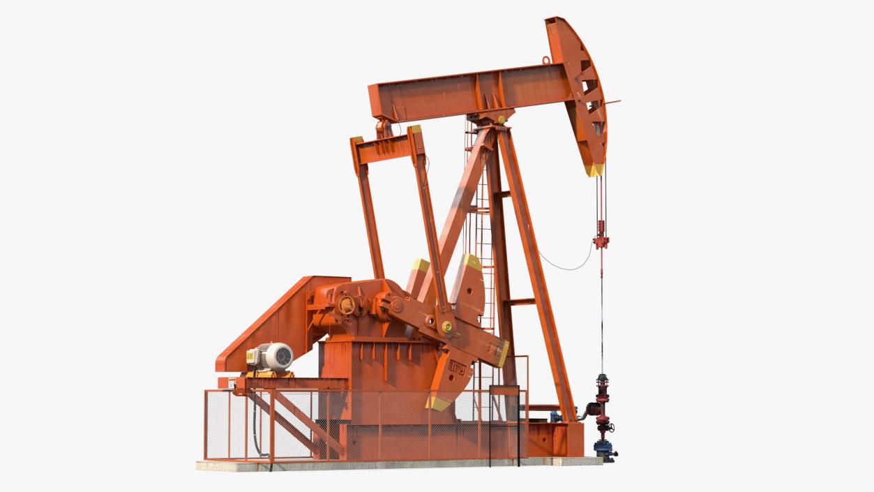 3D model Oil Well Pump Jack Rigged