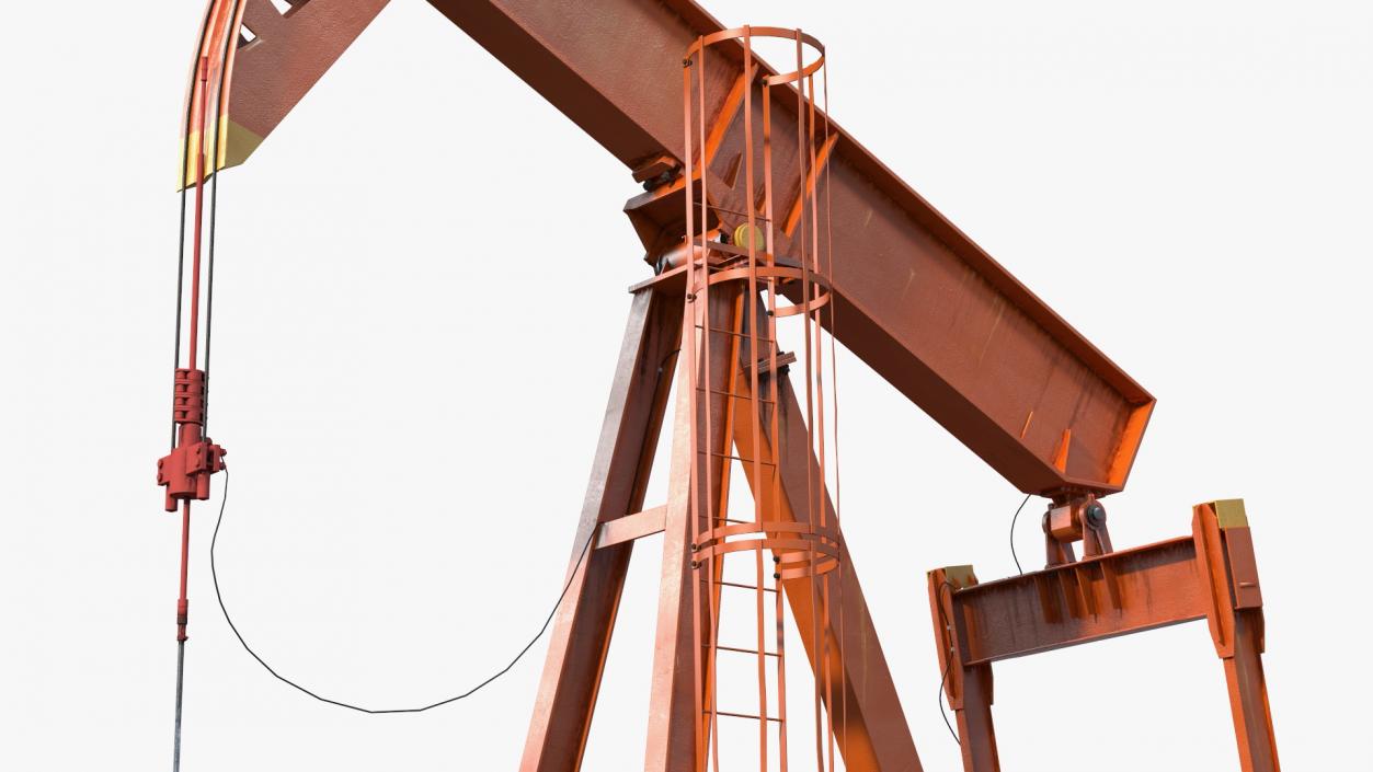 3D model Oil Well Pump Jack Rigged