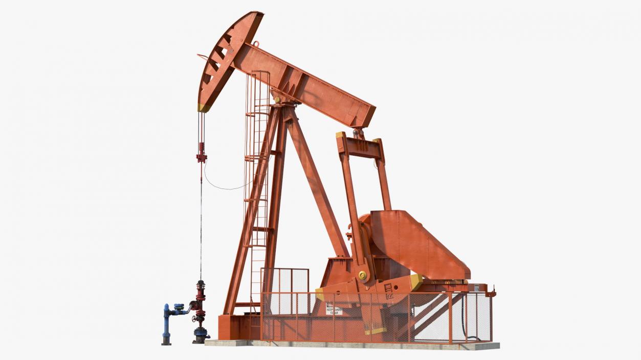 3D model Oil Well Pump Jack Rigged