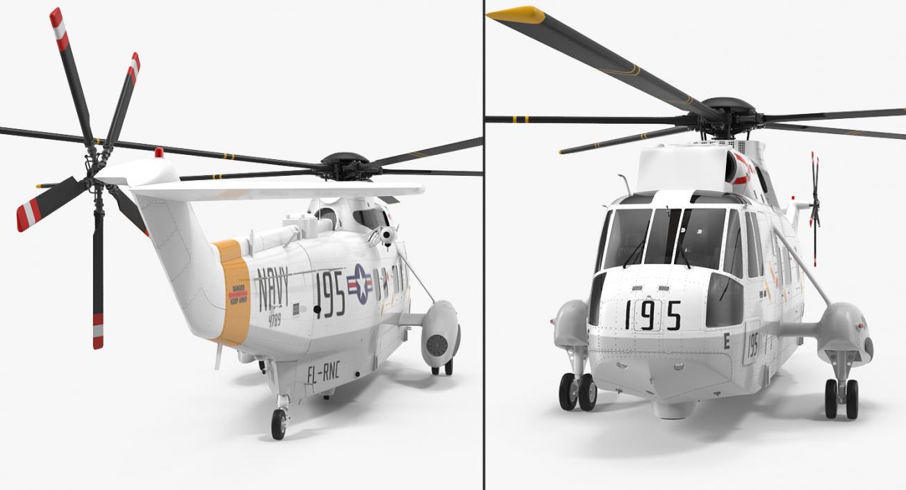 Sikorsky SH-3H Sea King USA Navy Rigged 3D model