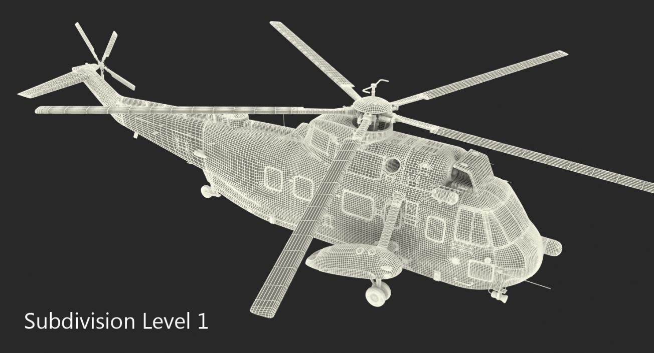 Sikorsky SH-3H Sea King USA Navy Rigged 3D model