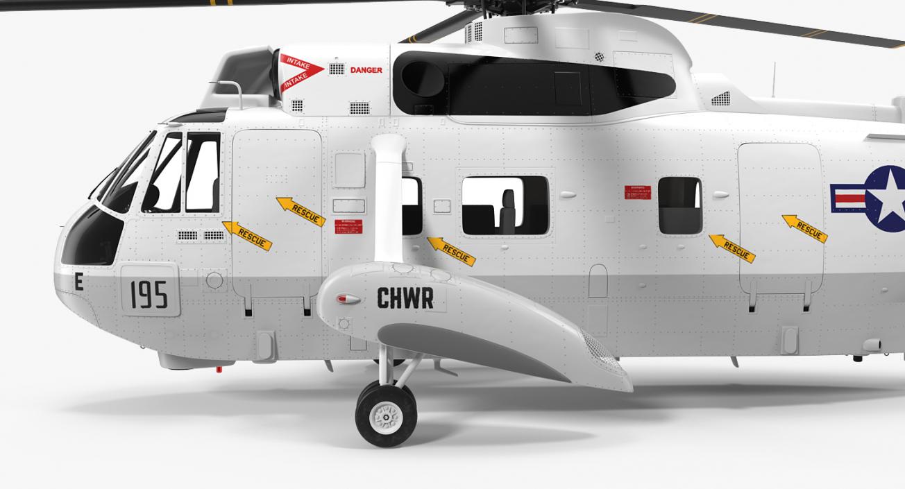 Sikorsky SH-3H Sea King USA Navy Rigged 3D model