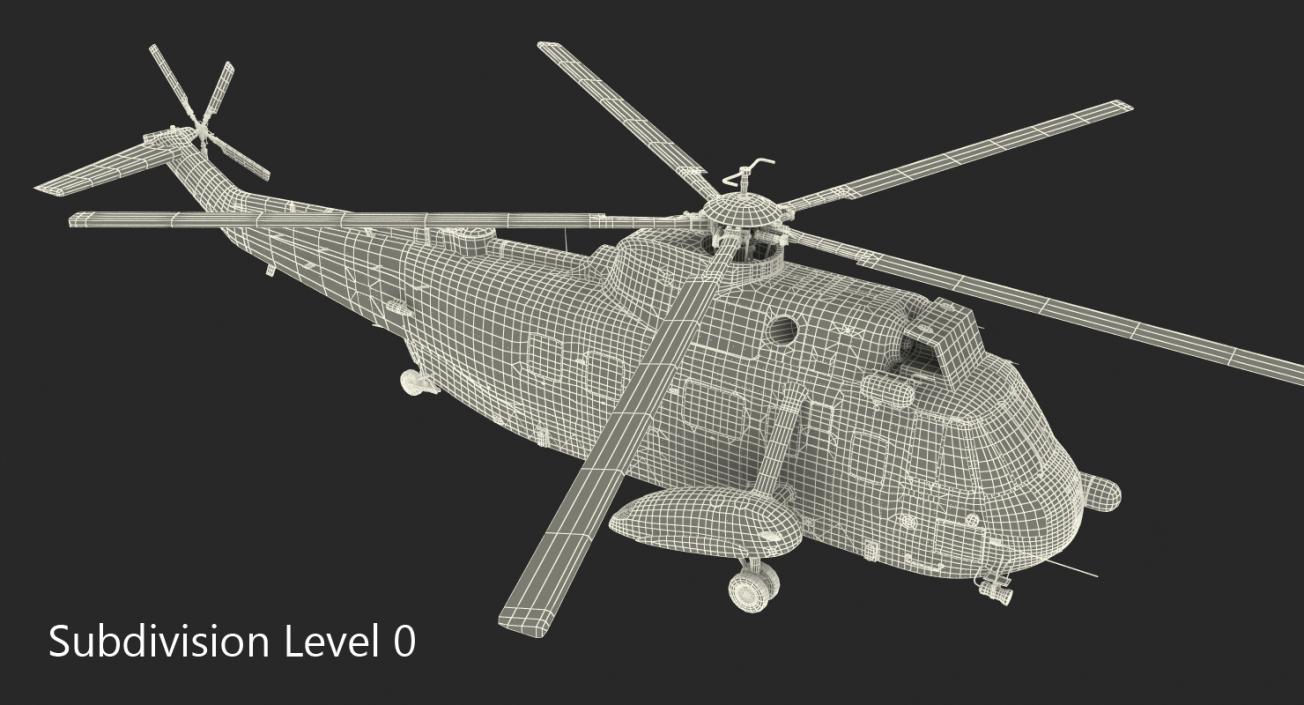 Sikorsky SH-3H Sea King USA Navy Rigged 3D model