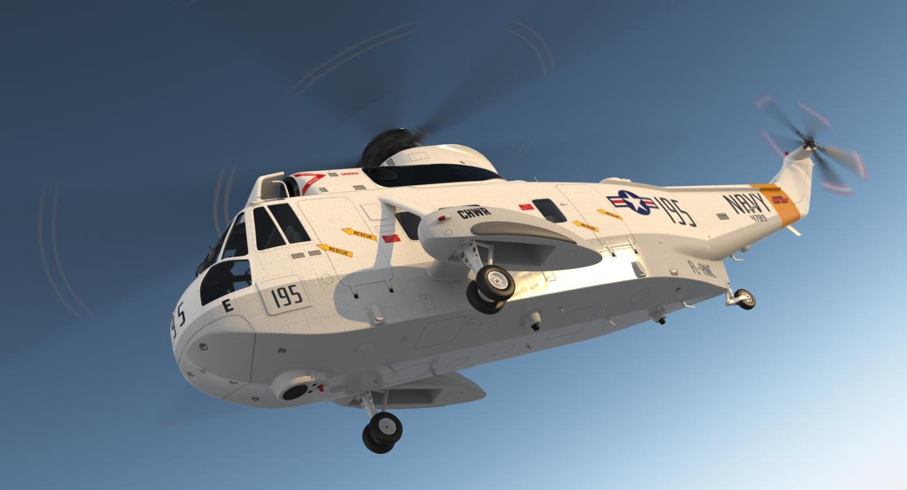 Sikorsky SH-3H Sea King USA Navy Rigged 3D model