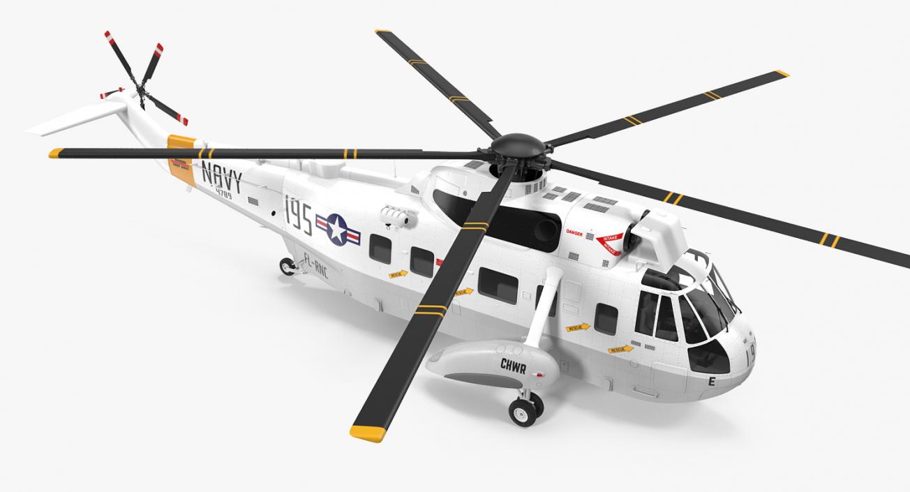 Sikorsky SH-3H Sea King USA Navy Rigged 3D model