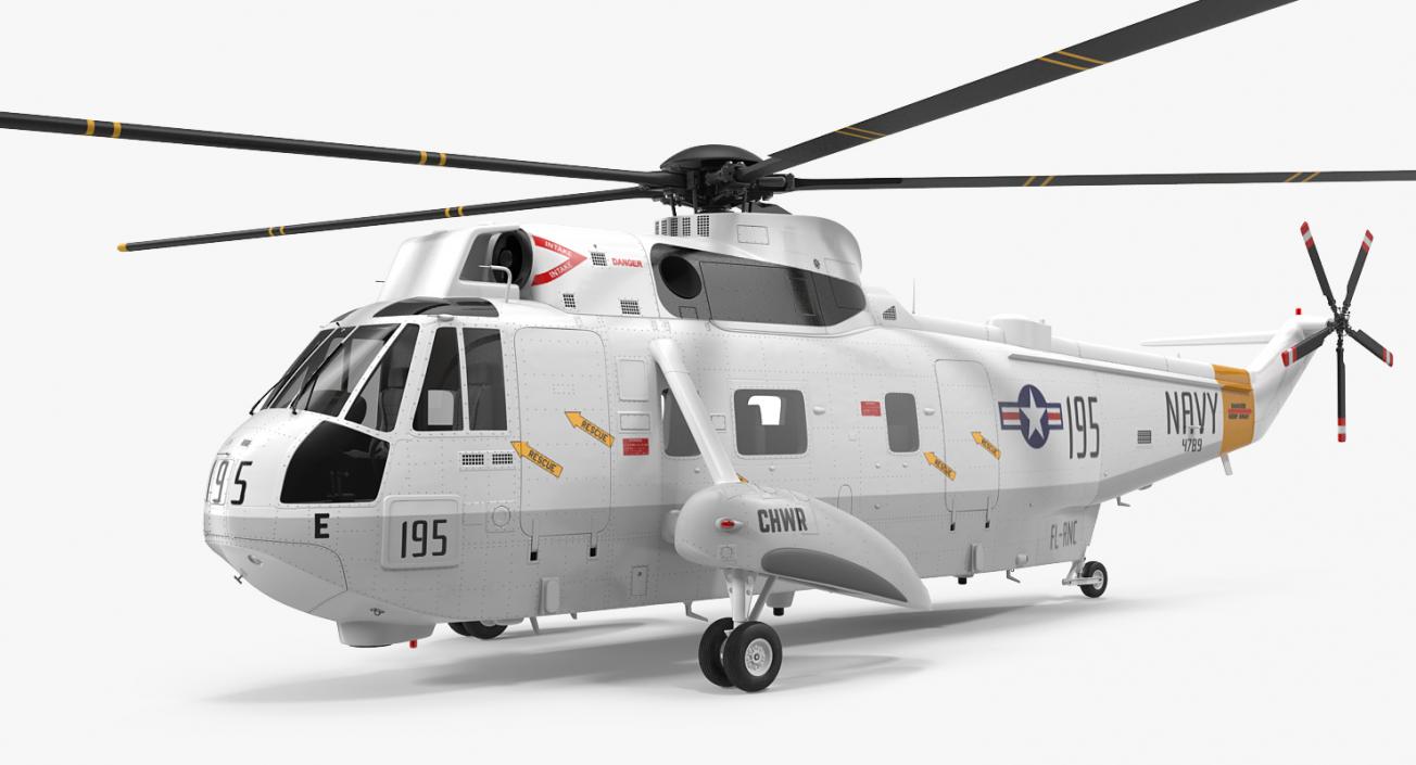 Sikorsky SH-3H Sea King USA Navy Rigged 3D model