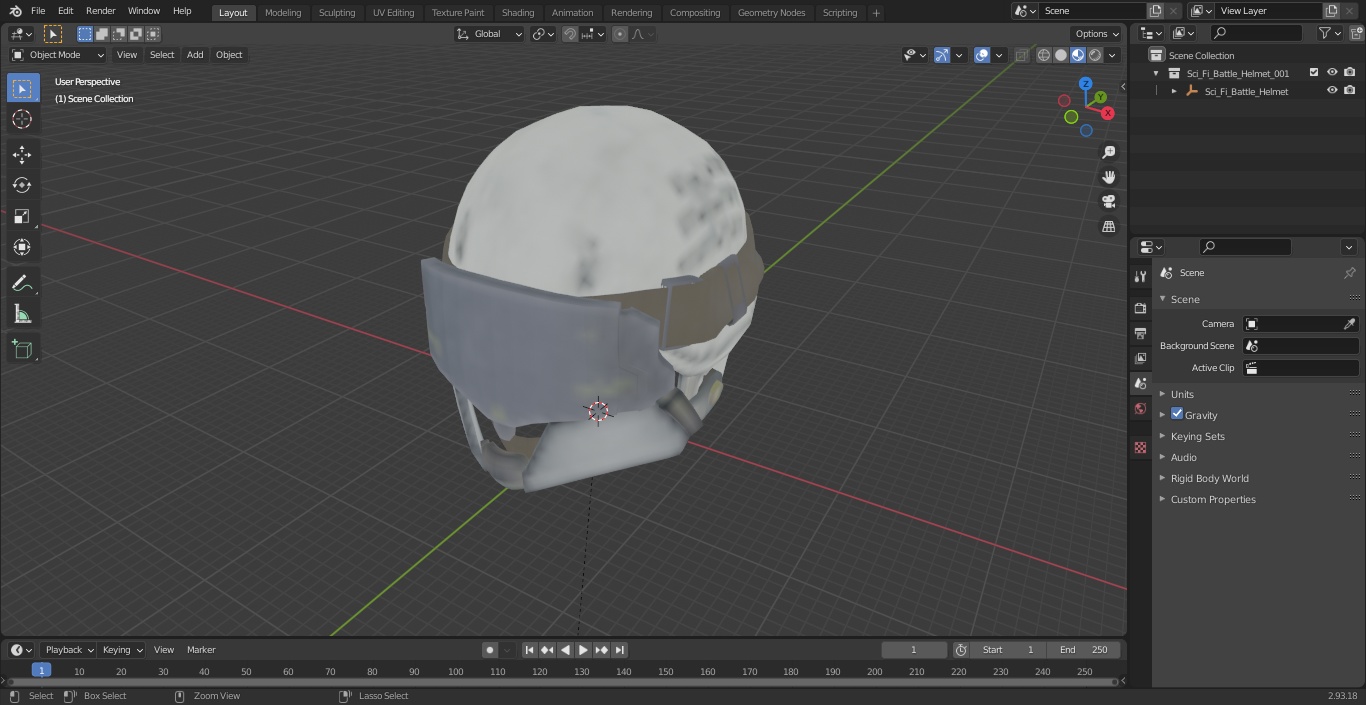 3D model Sci-Fi Battle Helmet