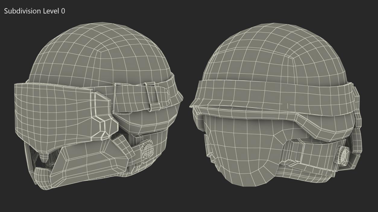 3D model Sci-Fi Battle Helmet