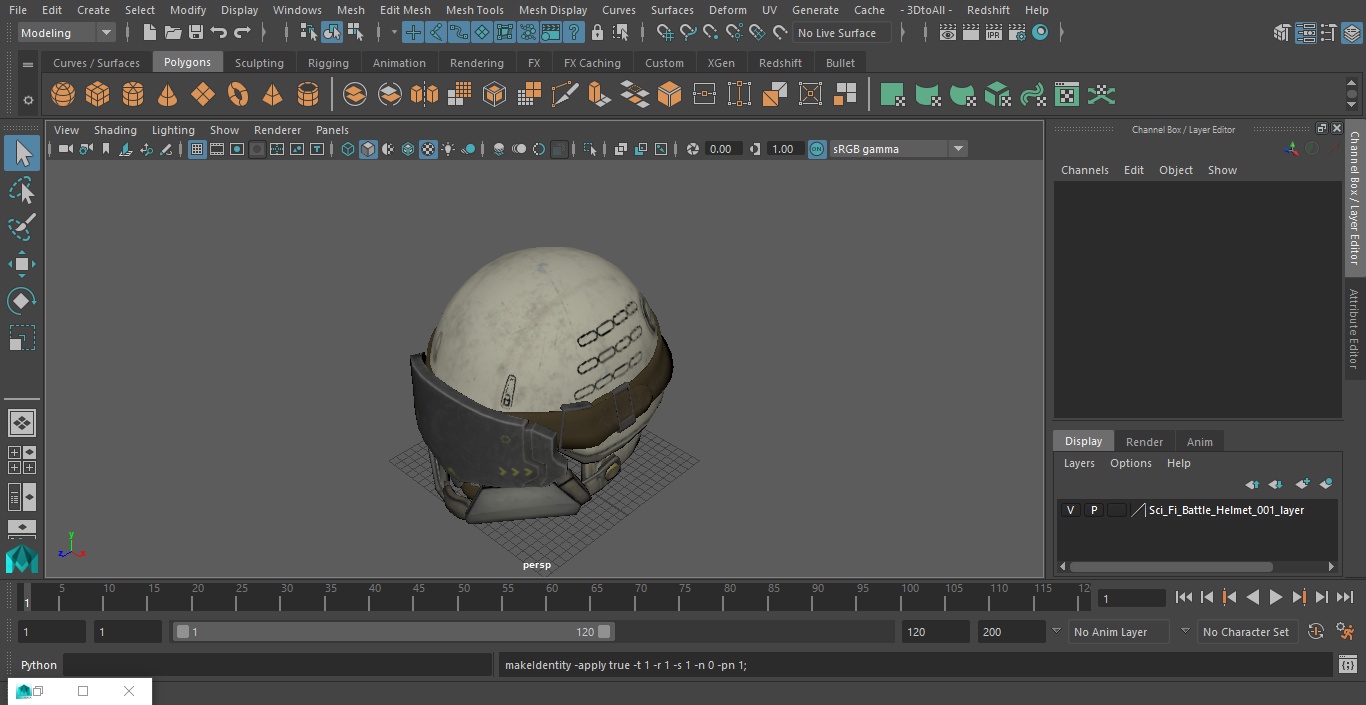 3D model Sci-Fi Battle Helmet