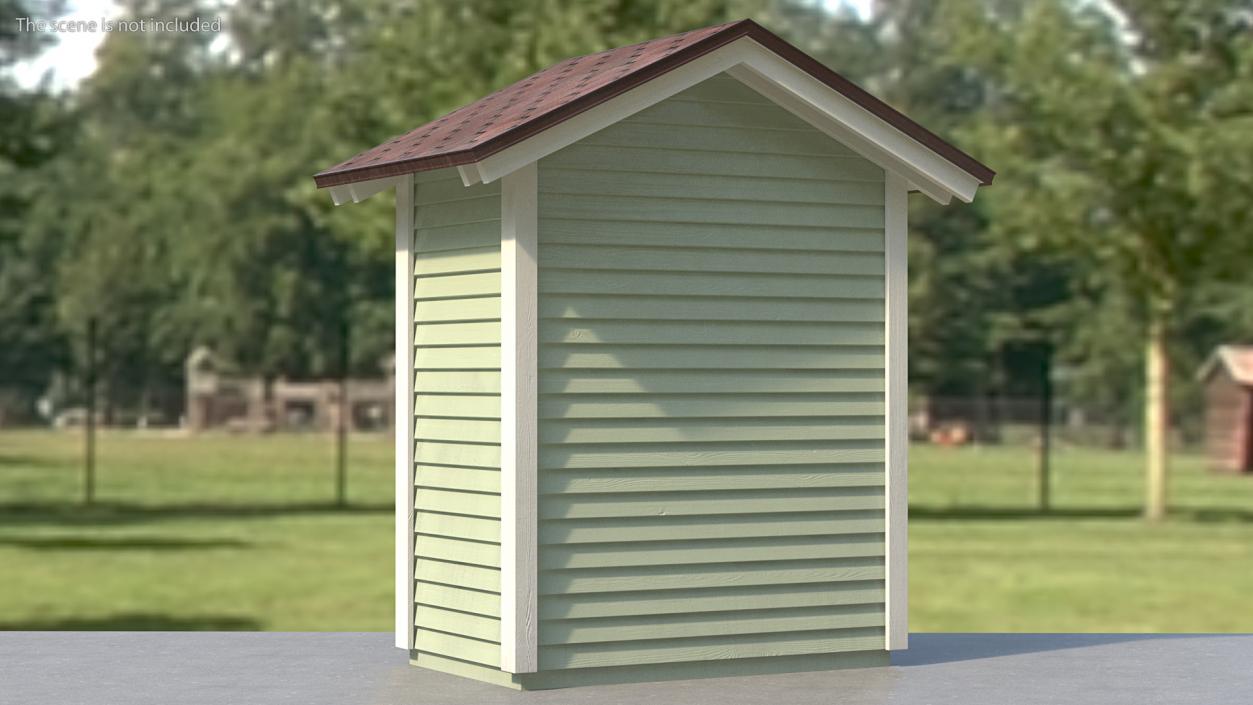 3D Wooden Vertical Storage Shed model