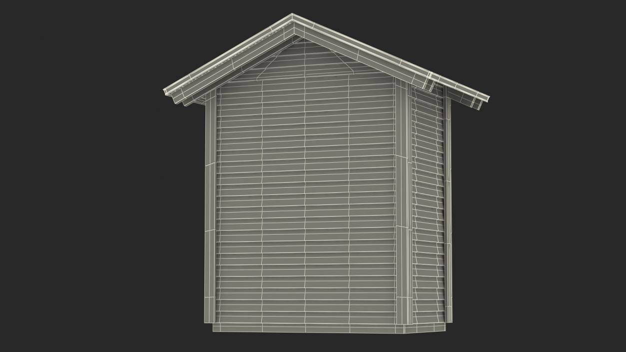 3D Wooden Vertical Storage Shed model