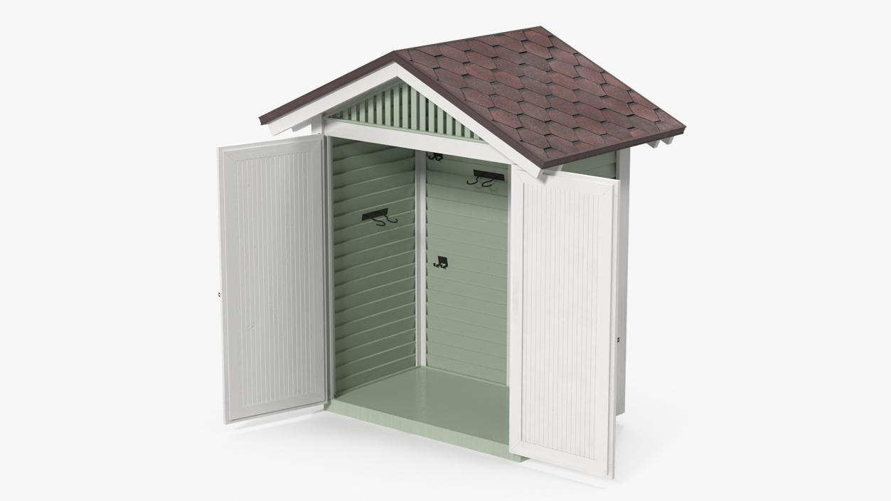 3D Wooden Vertical Storage Shed model