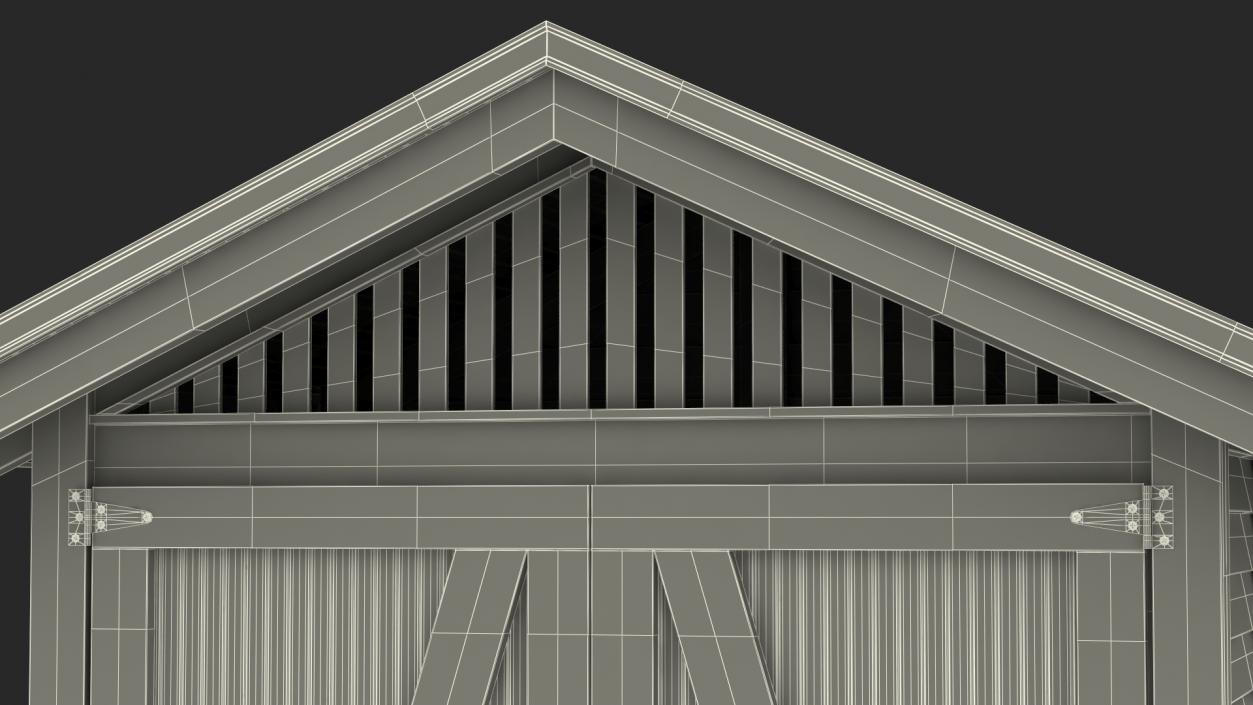 3D Wooden Vertical Storage Shed model