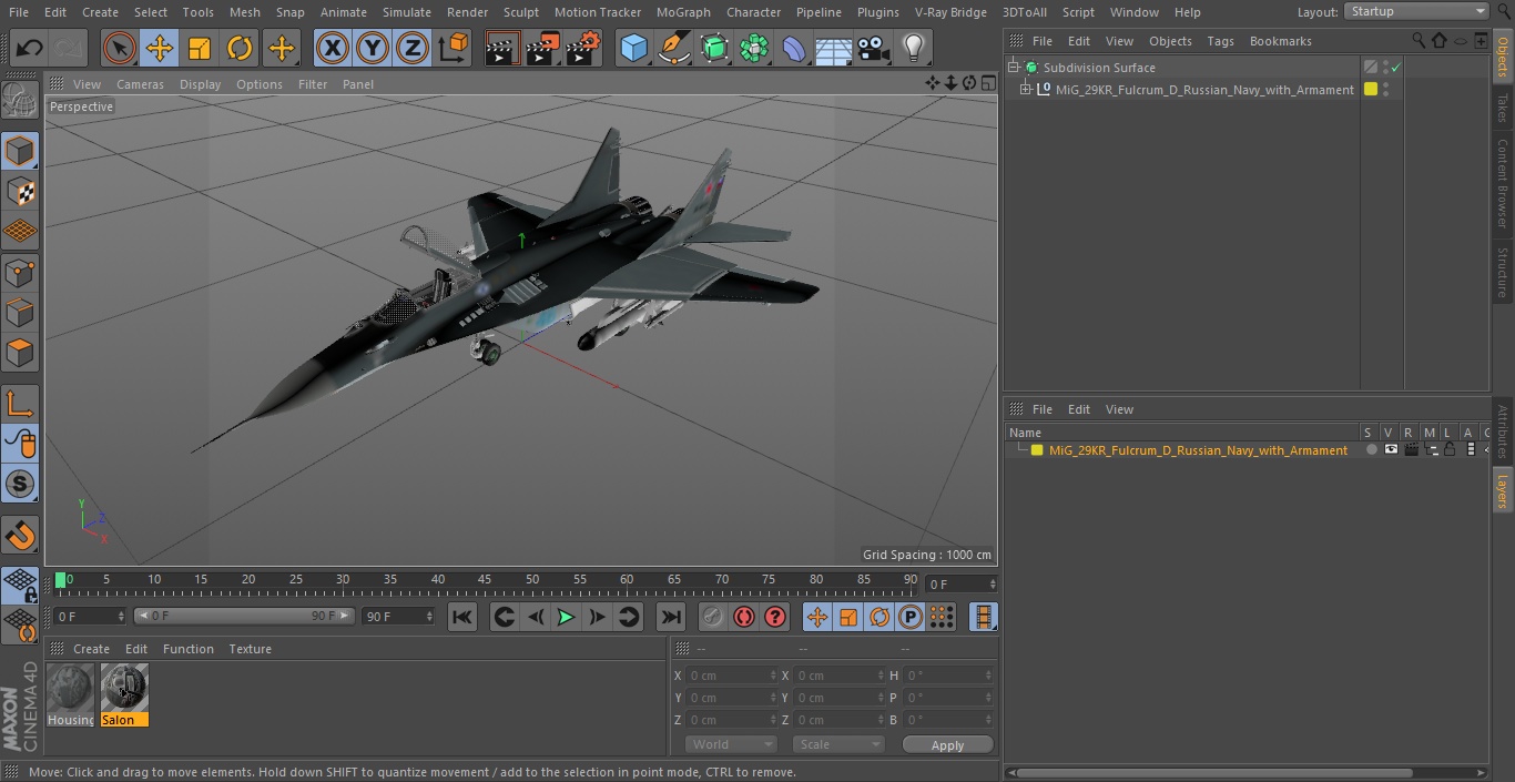 3D model MiG 29KR Fulcrum D Russian Navy with Armament