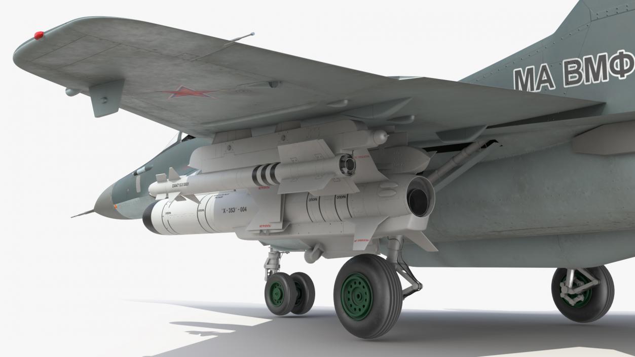 3D model MiG 29KR Fulcrum D Russian Navy with Armament