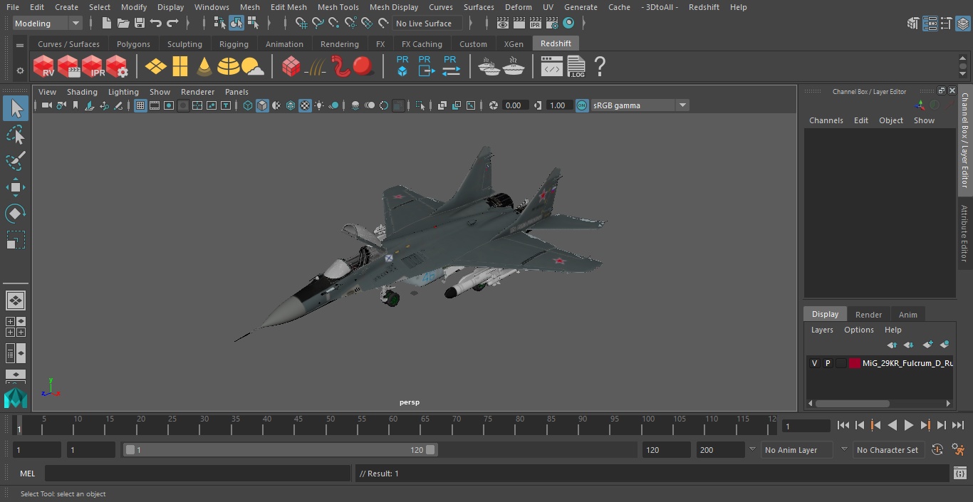 3D model MiG 29KR Fulcrum D Russian Navy with Armament