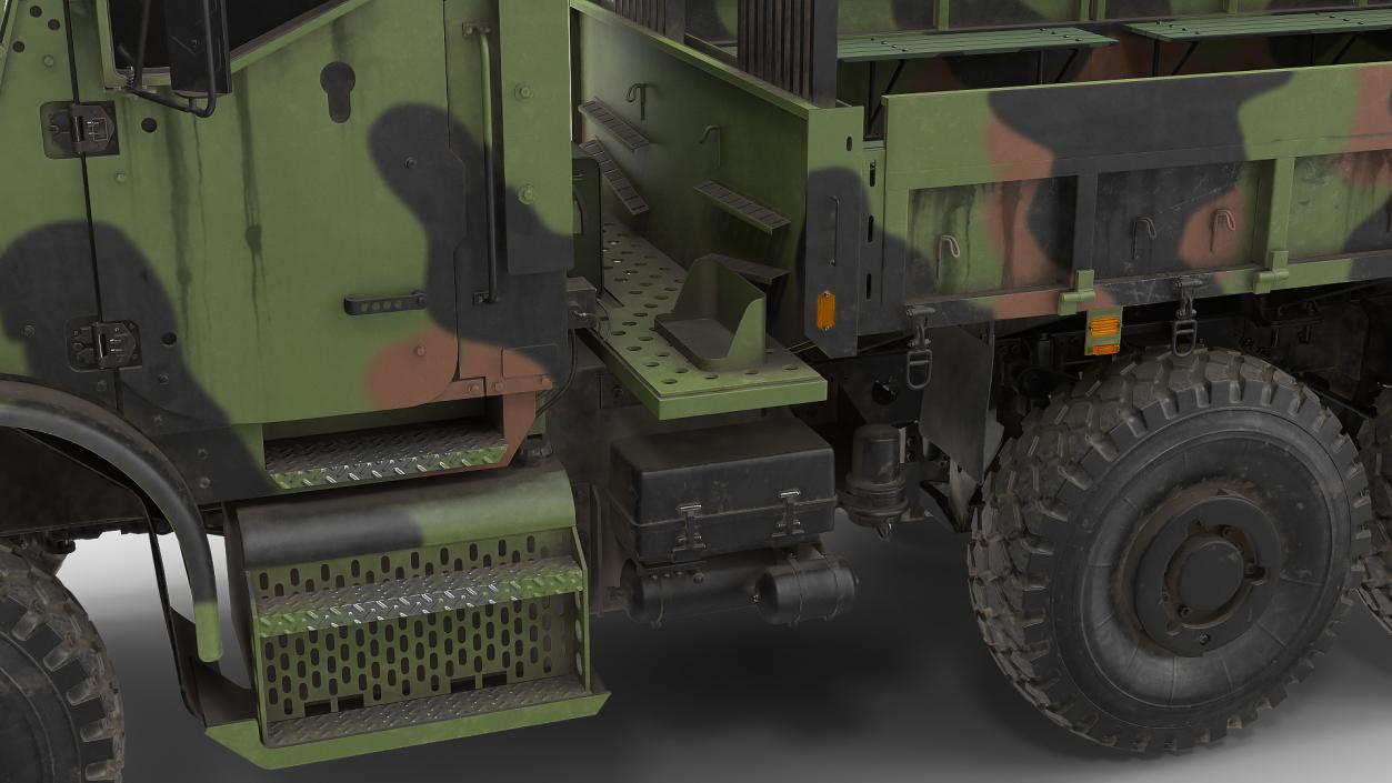 Military Medium Cargo Truck 6x6 Dusty 3D