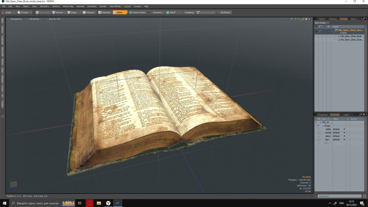 Old Open Clean Book 3D model