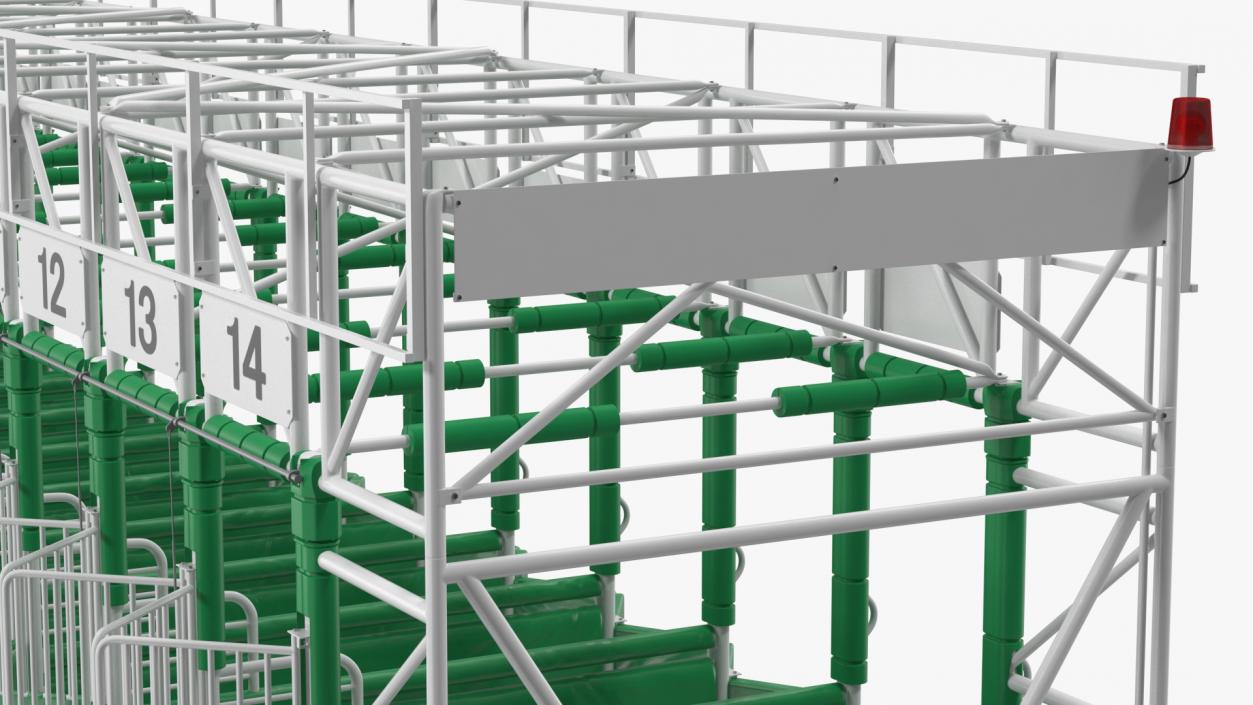 3D 14 Starting Stalls for Horse Racing Rigged for Maya