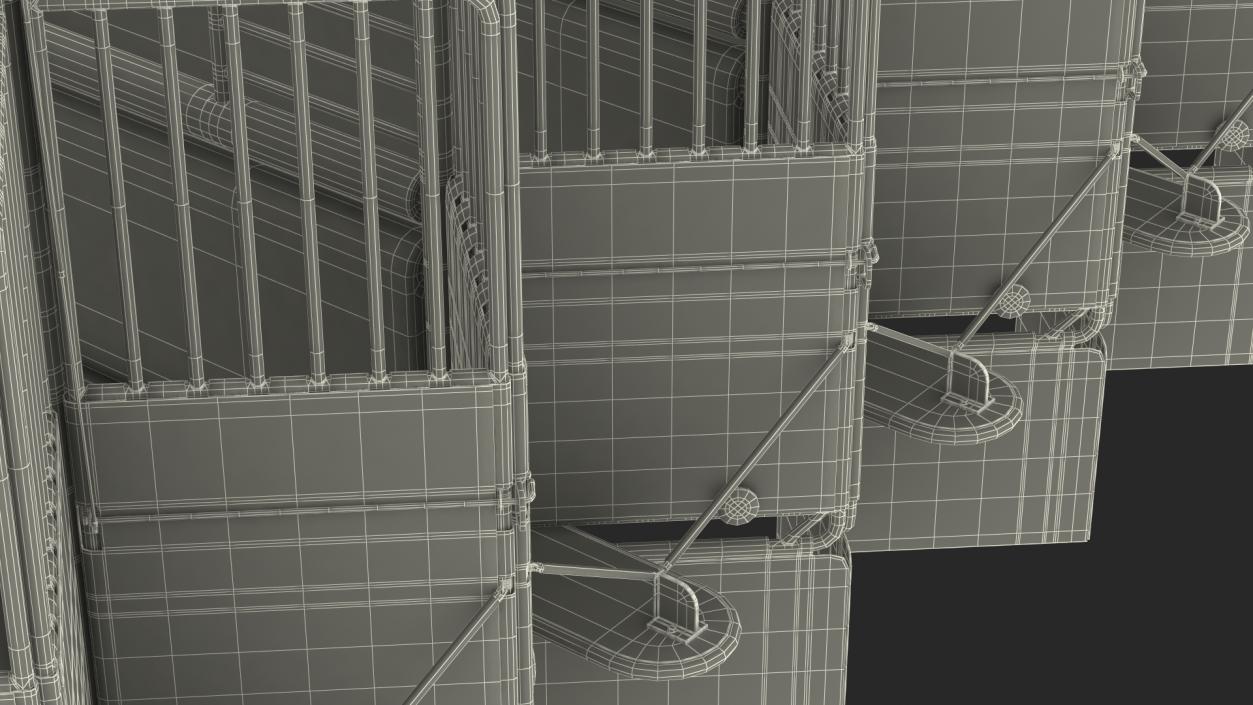 3D 14 Starting Stalls for Horse Racing Rigged for Maya