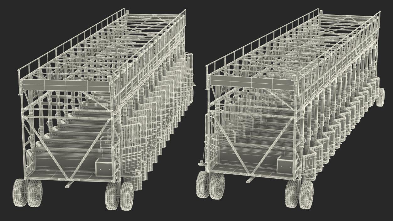 3D 14 Starting Stalls for Horse Racing Rigged for Maya