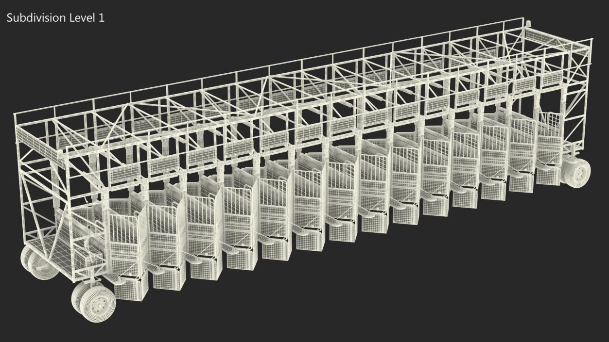 3D 14 Starting Stalls for Horse Racing Rigged for Maya