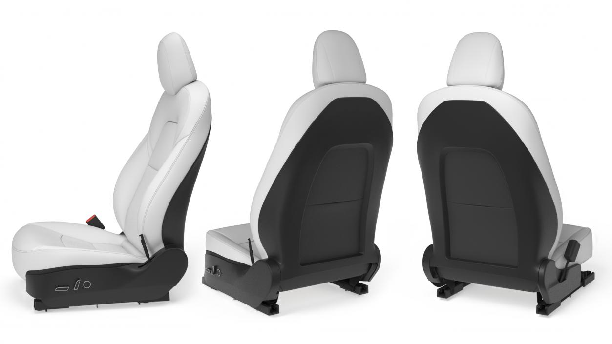 Tesla Model 3 Driver Seat White Leather 3D model