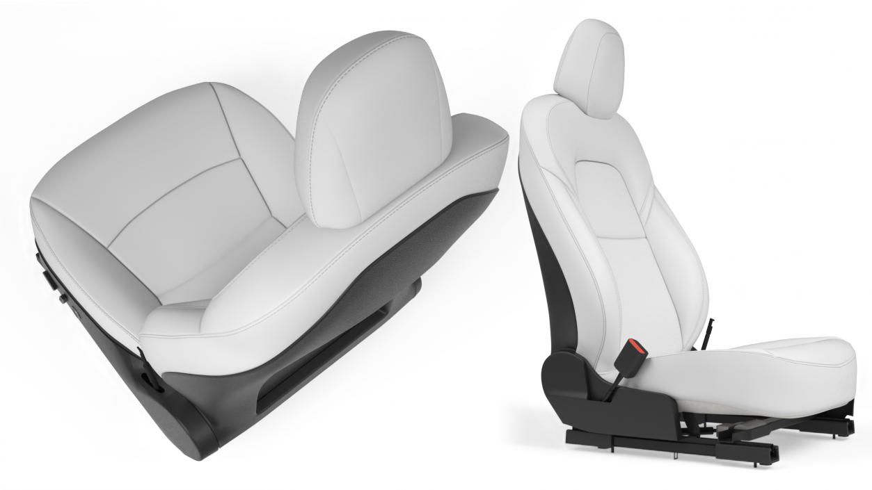 Tesla Model 3 Driver Seat White Leather 3D model