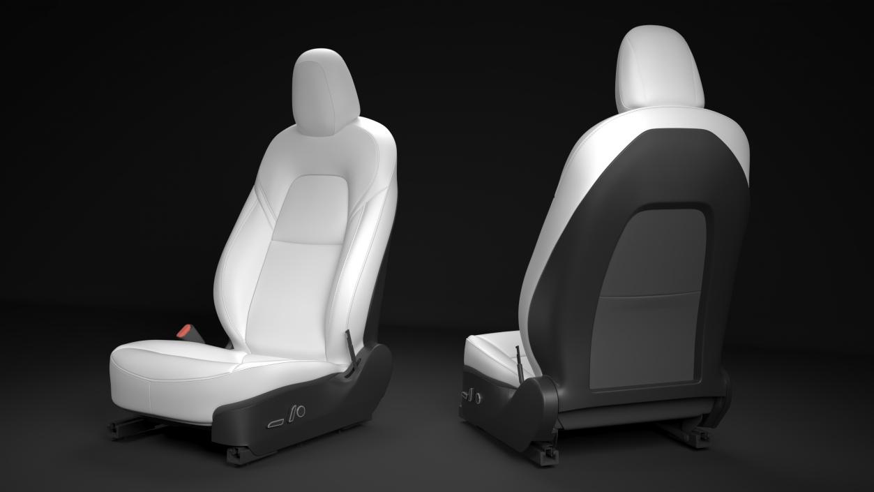 Tesla Model 3 Driver Seat White Leather 3D model