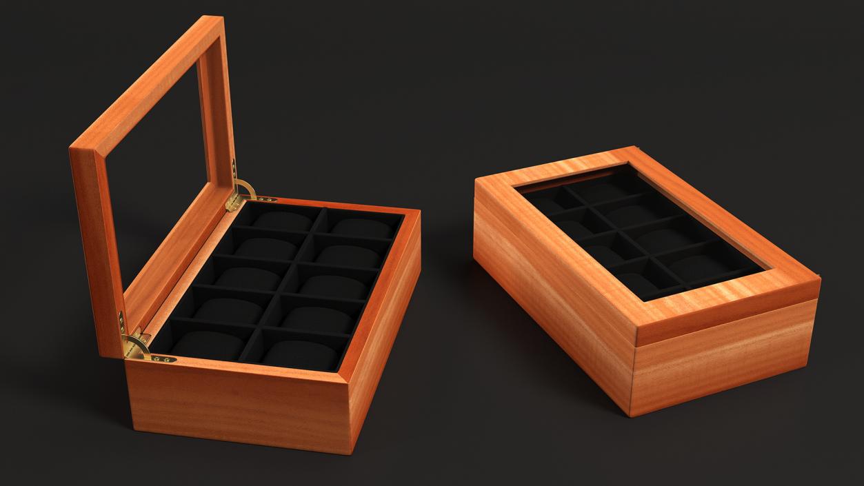 Watch Display Box Wooden 3D model